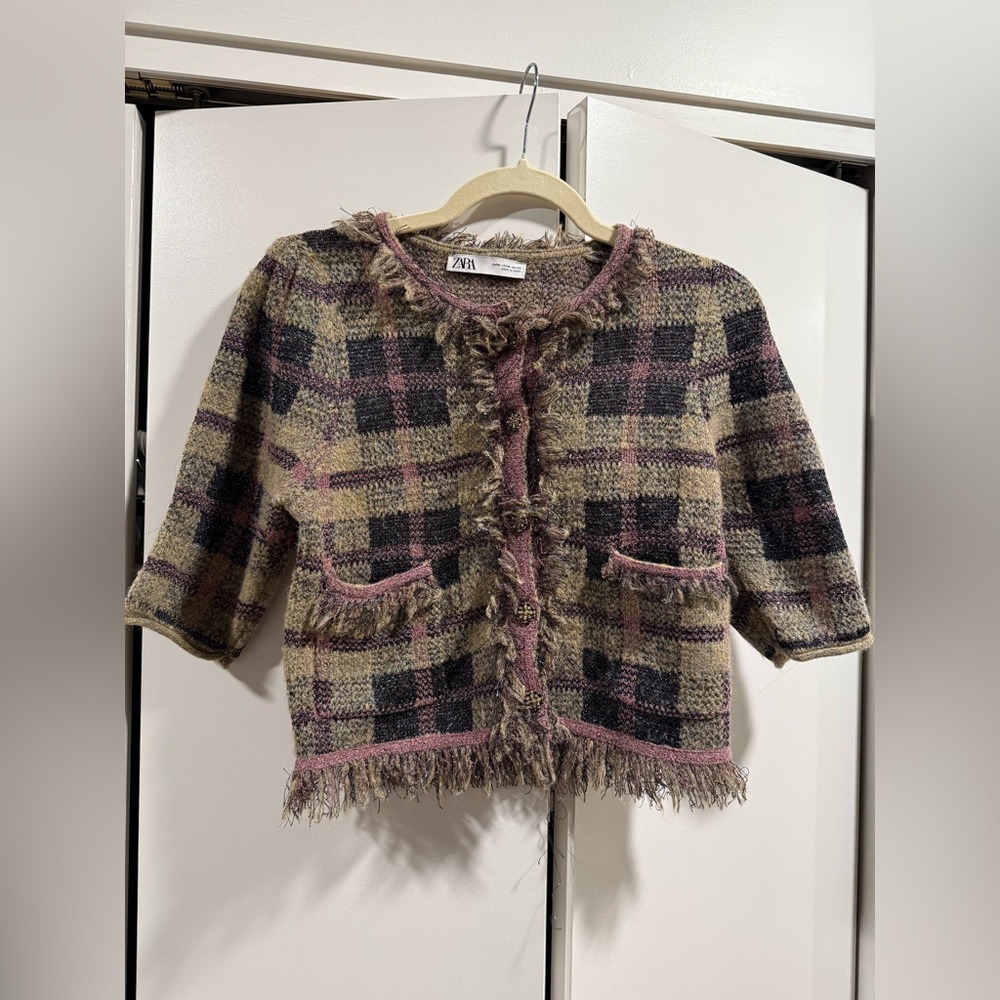 Zara Textured Knit Top with Fringe & Matching Skirt Set - Picture 4 of 6